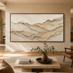 Textured & Impasto Art｜Gilded Sand Ridges