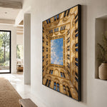 A Courtyard of Sky - oblique side view - textured impasto artwork