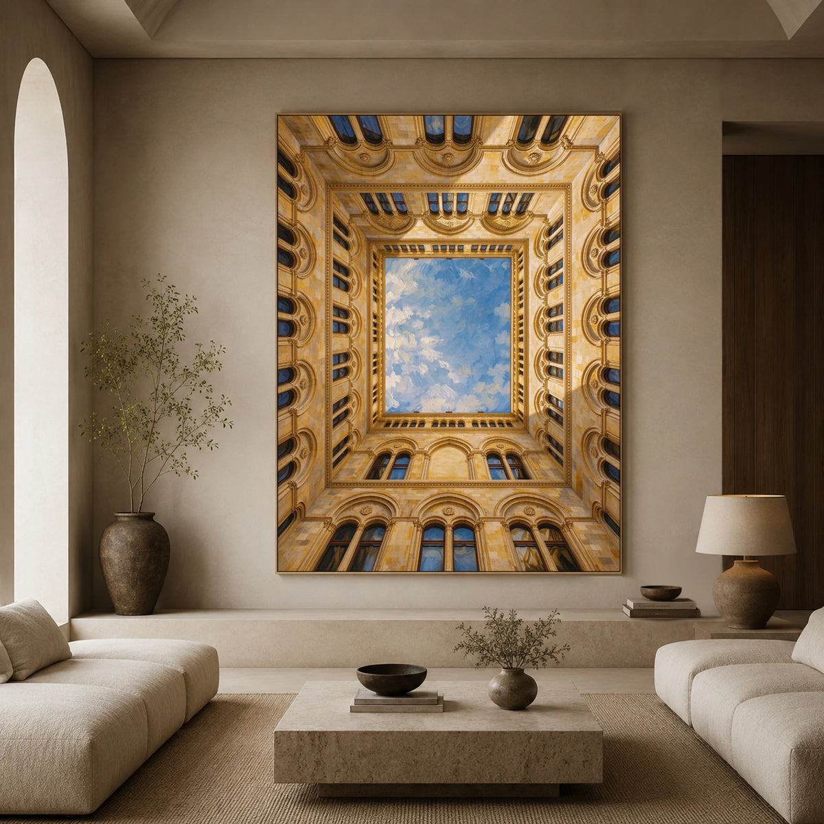 A Courtyard of Sky - living room - textured impasto artwork