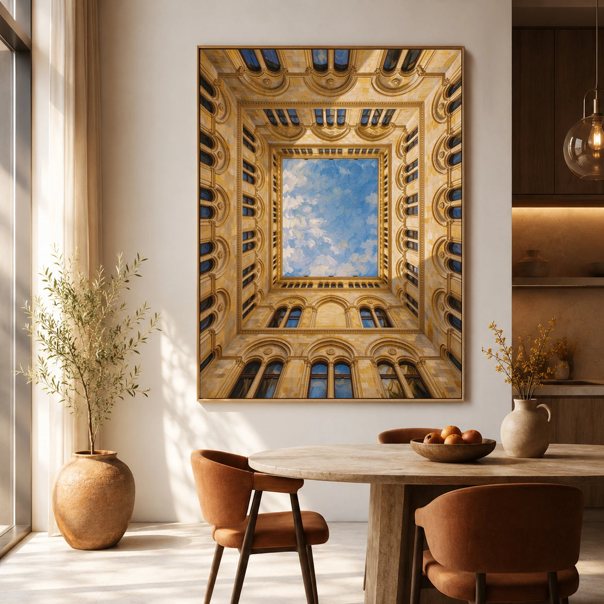 A Courtyard of Sky - dining room - textured impasto artwork