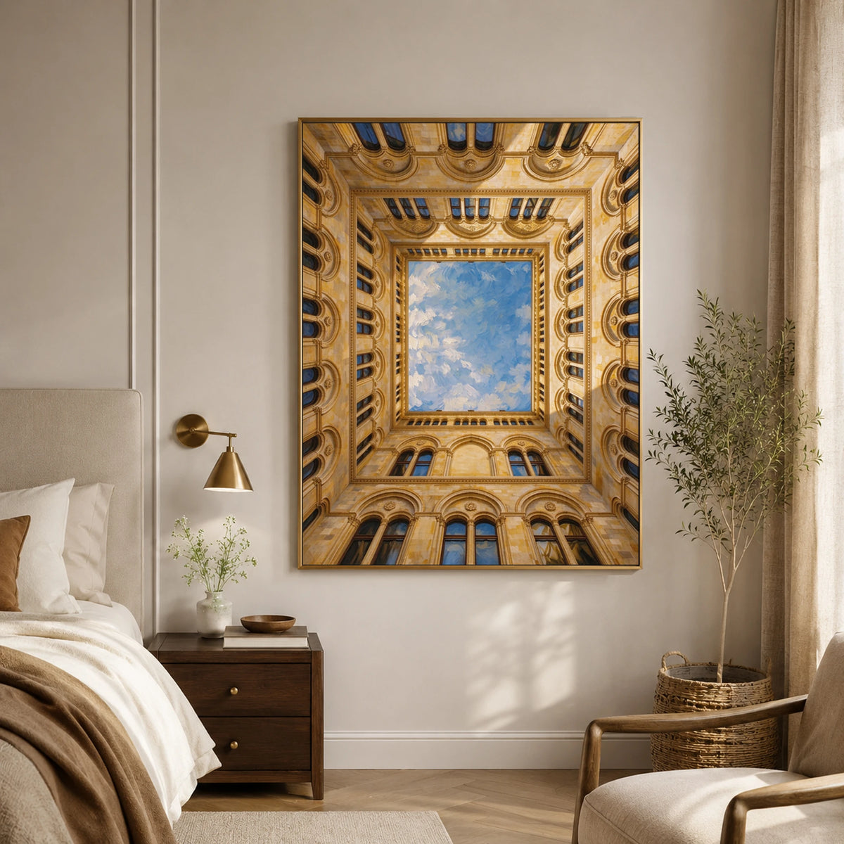 A Courtyard of Sky - bedroom - textured impasto artwork