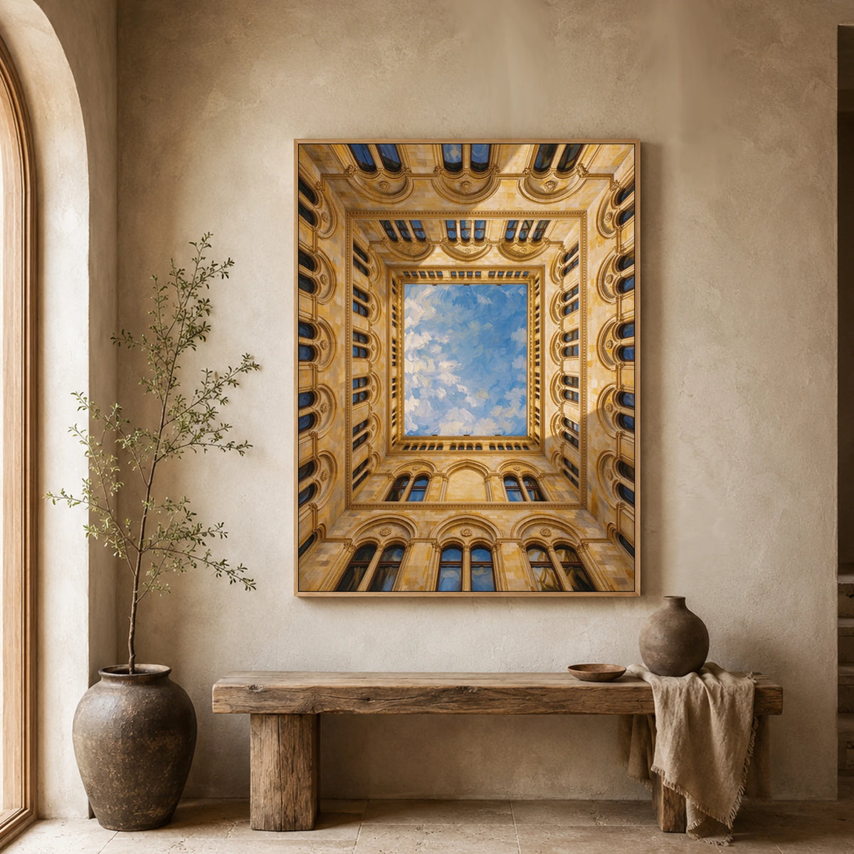 A Courtyard of Sky - entryway - textured impasto artwork