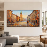 Amber City Stroll - living room - textured impasto artwork