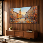 Amber City Stroll - entryway - textured impasto artwork