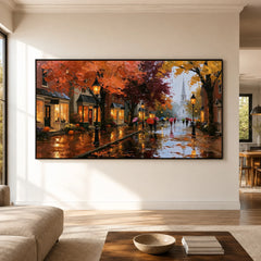 Autumn in Paris - living room hero - textured impasto artwork