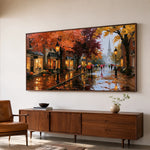 Autumn in Paris - oblique side view - textured impasto artwork