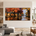 Autumn in Paris - living room - textured impasto artwork