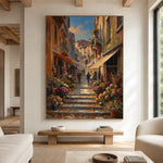Blossoms Along the Lane - living room hero - textured impasto artwork
