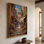 Blossoms Along the Lane - opposite side view - textured impasto artwork