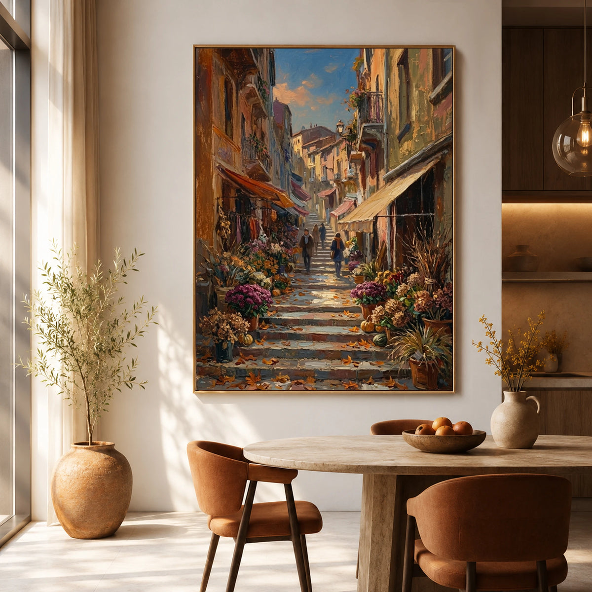Blossoms Along the Lane - dining room - textured impasto artwork