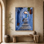 Blue Steps Home - entryway - textured impasto artwork