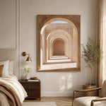 Blush Arcade Stillness - bedroom - textured impasto artwork
