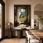 Breeze Through Linen - home office - textured impasto artwork