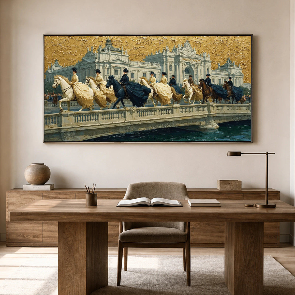 Bridge of Legends - home office - textured impasto artwork
