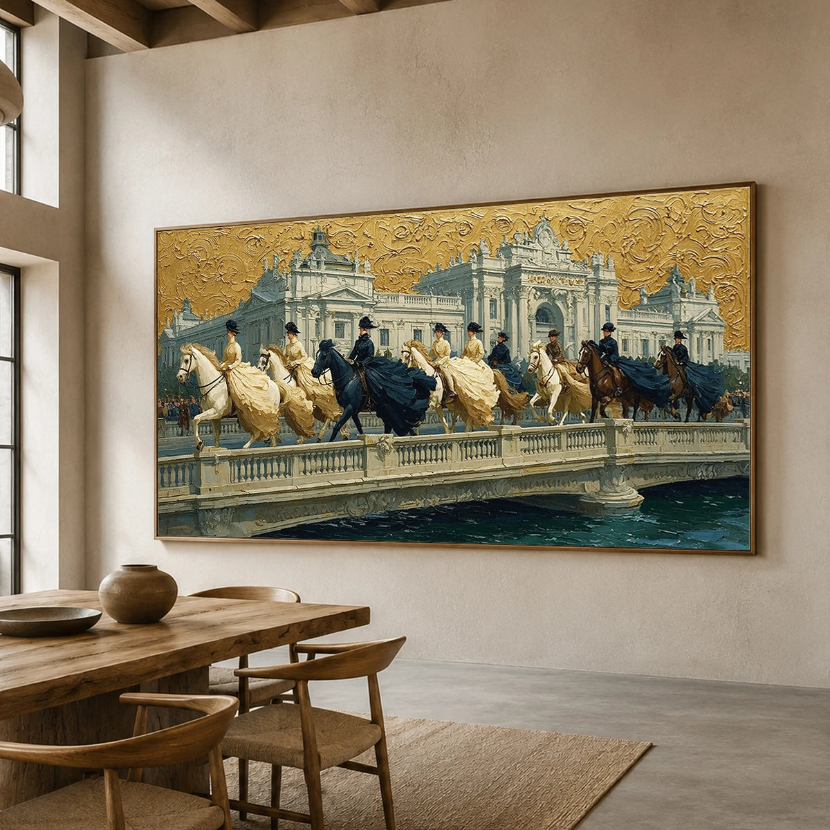 Bridge of Legends - dining room - textured impasto artwork