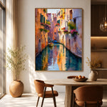 Canal of Color - dining room - textured impasto artwork