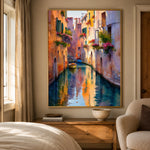 Canal of Color - bedroom - textured impasto artwork