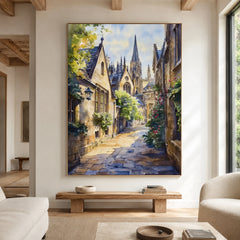 Cathedral Garden Walk - living room hero - textured impasto artwork