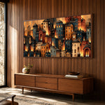 City of Embers - entryway - textured impasto artwork