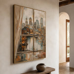 Cityside Reverie - opposite side view - textured impasto artwork