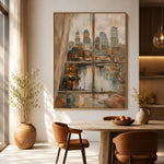 Cityside Reverie - dining room - textured impasto artwork