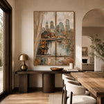 Cityside Reverie - home office - textured impasto artwork