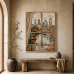 Cityside Reverie - entryway - textured impasto artwork
