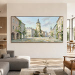Clocktower Morning - living room - textured impasto artwork