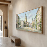 Clocktower Morning - opposite side view - textured impasto artwork