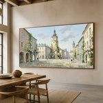 Clocktower Morning - dining room - textured impasto artwork