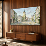 Clocktower Morning - entryway - textured impasto artwork
