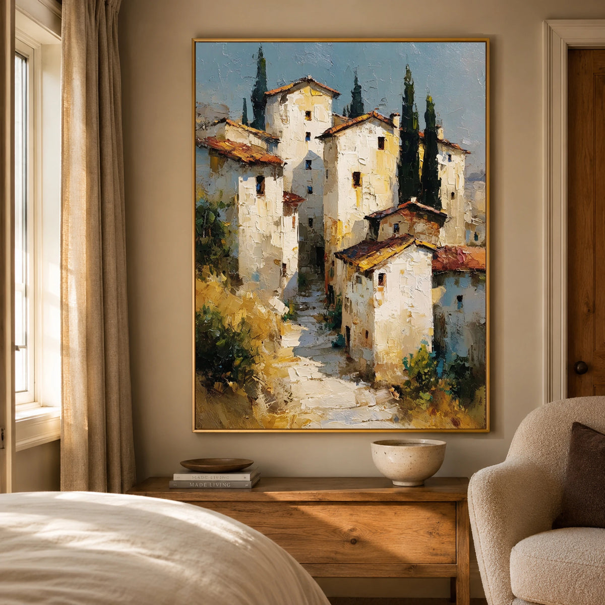 Cypress Village Light - bedroom - textured impasto artwork