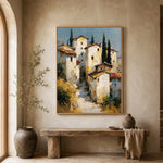 Cypress Village Light - entryway - textured impasto artwork