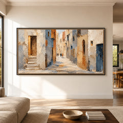 Echoes of Blue - living room hero - textured impasto artwork