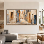 Echoes of Blue - living room - textured impasto artwork