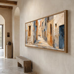 Echoes of Blue - opposite side view - textured impasto artwork