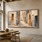 Echoes of Blue - dining room - textured impasto artwork