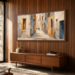 Echoes of Blue - entryway - textured impasto artwork