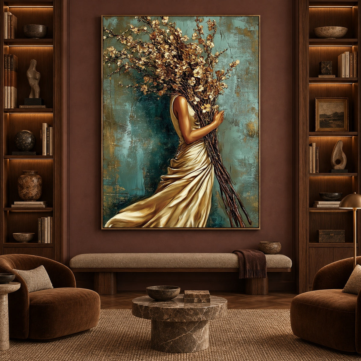 A Bouquet for Tomorrow - interior setting 3 - expressive contemporary art painting