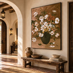 A Bouquet of Cream - oblique view - expressive contemporary art painting