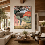 A Garden Between Seasons - front-view living-room hero - expressive contemporary art painting