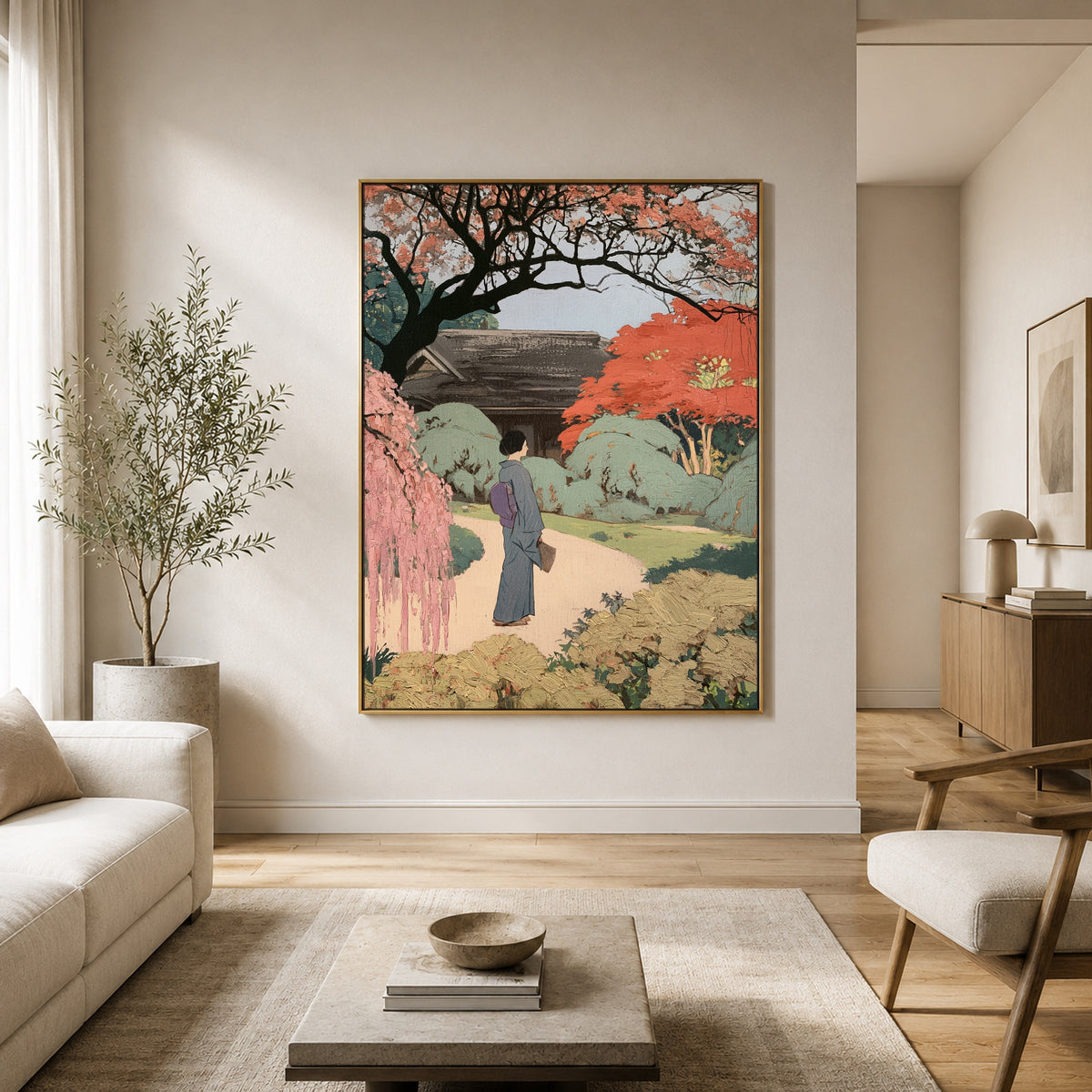 A Garden Between Seasons - interior setting 3 - expressive contemporary art painting