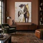 A Gentle Golden Bond - interior setting 6 - expressive contemporary art painting