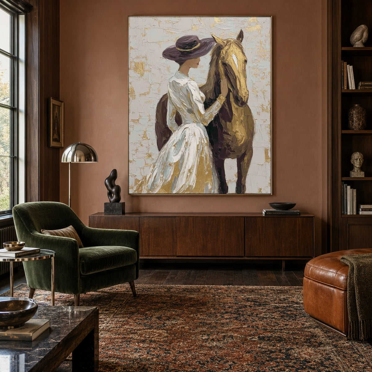 A Gentle Golden Bond - interior setting 6 - expressive contemporary art painting