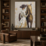 A Gentle Golden Bond - interior setting 7 - expressive contemporary art painting