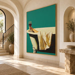 A Glass of Quiet - oblique view - expressive contemporary art painting