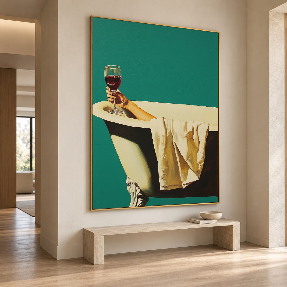 A Glass of Quiet - interior setting 8 - expressive contemporary art painting