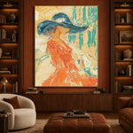 A Moment in Turquoise - interior setting 5 - expressive contemporary art painting