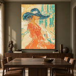 A Moment in Turquoise - interior setting 6 - expressive contemporary art painting