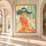 A Moment in Turquoise - interior setting 8 - expressive contemporary art painting